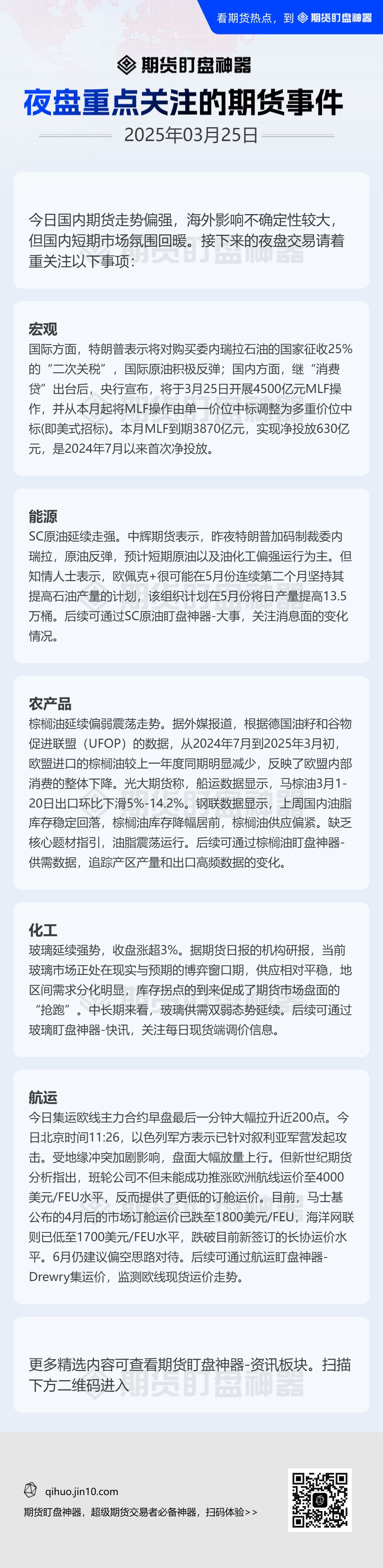 【期货盯盘神器专享】3月25日夜盘重点关注的期货板块