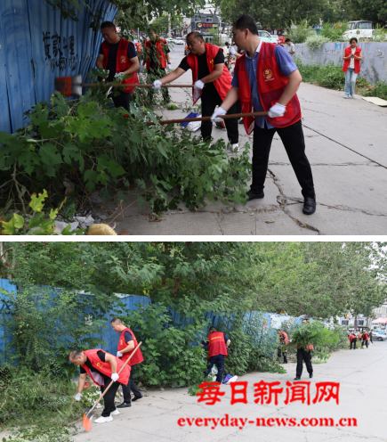 清理社区街道卫生  助力美丽城市建设
