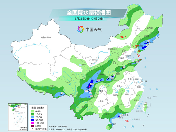 今天东北华南等地将现较强降雨 大范围高温仍将持续